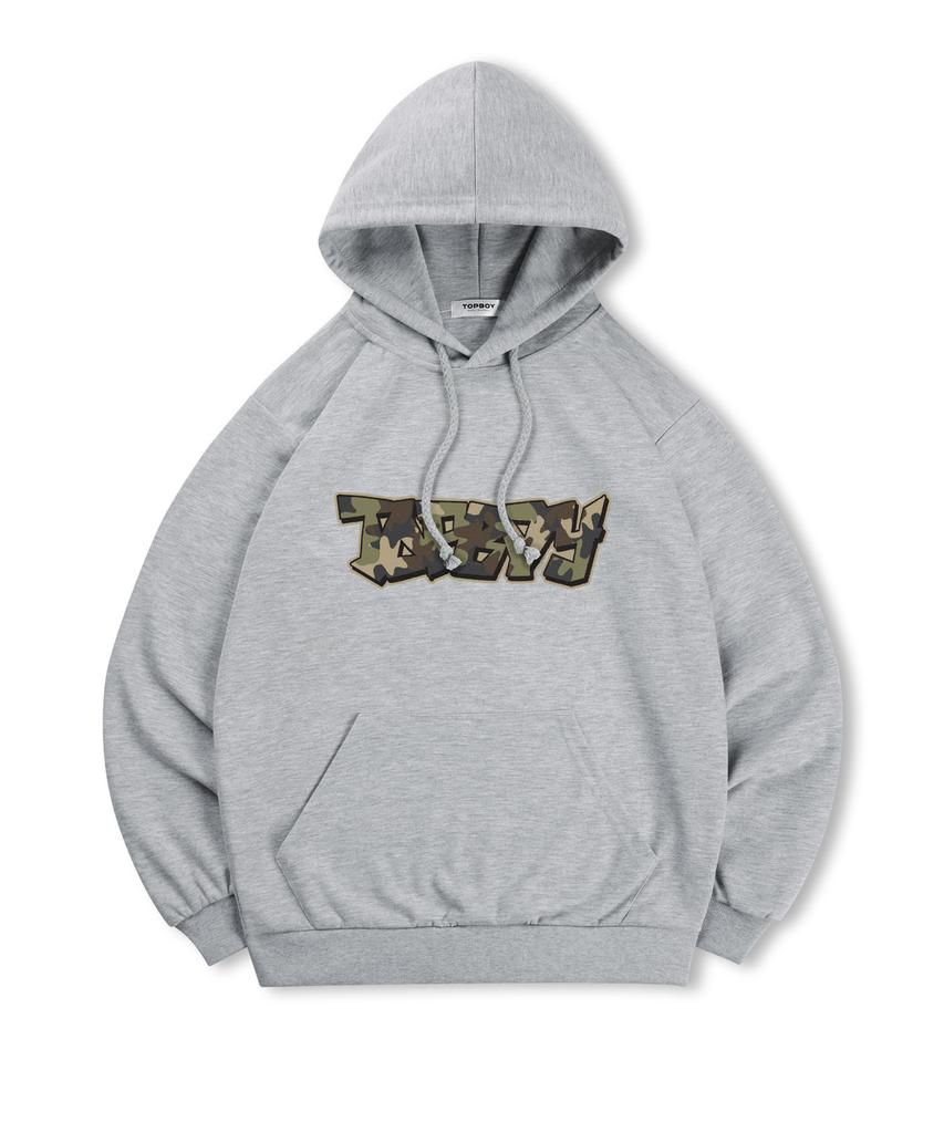 [Non-Fleece Or Fleece] Camo Vibe Print Hooded Sweatshirt (Type B)