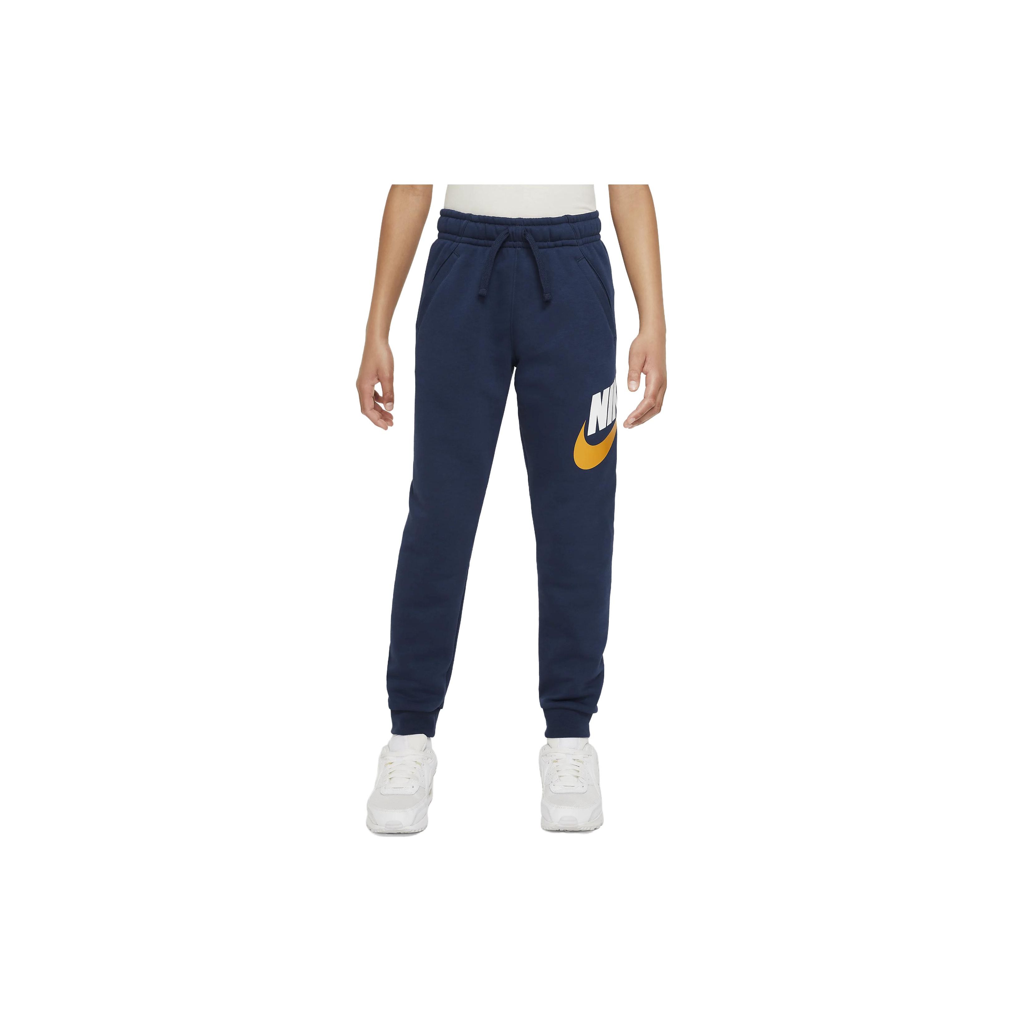 

Nike Спортивные штаны Club Fleece с принтом логотипа, на манжетах, свободные, детские, низ, темно-синие, CJ7863-414 L