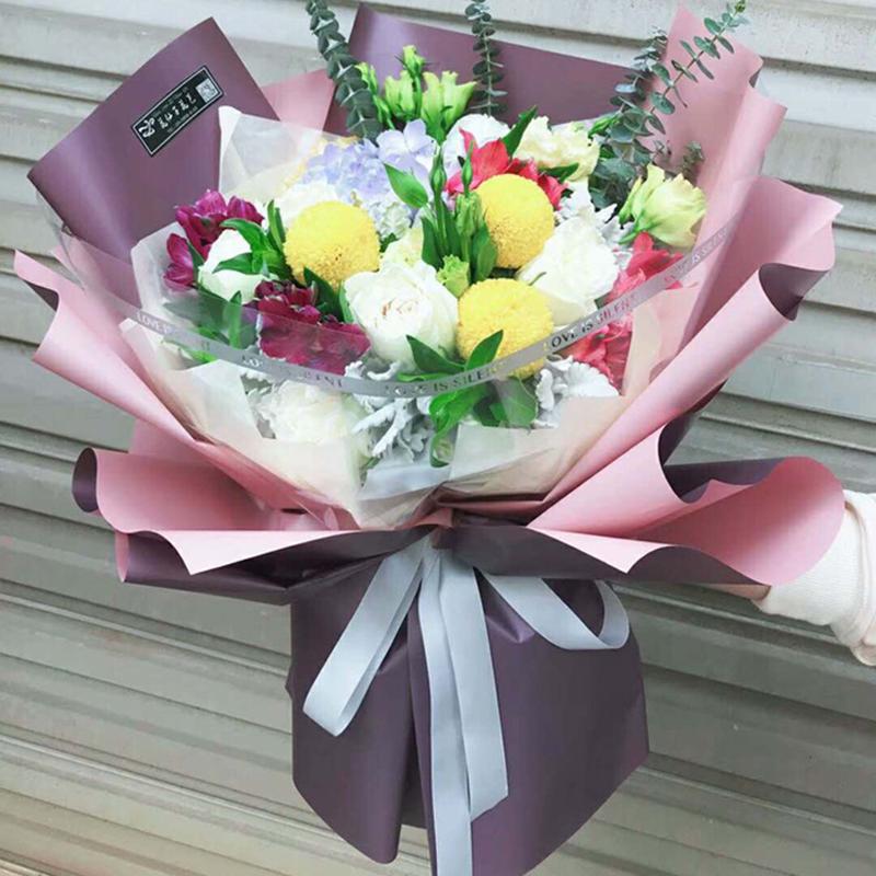 Set Carta Da Regalo Floreale Rosa Con Nastro E Taglierino - 20 Fogli Impermeabili Con Bordo Dorato, Carta Per Bouquet E Confezioni Regalo, Fai Da Te Creativo