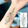 1 Blatt Totenkopf Schmetterling Rose Temporäre Tattoos Für Frauen Männer Hände Fuß Nacken,Temp Fake Tattoo Aufkleber Langanhaltend Wasserdicht