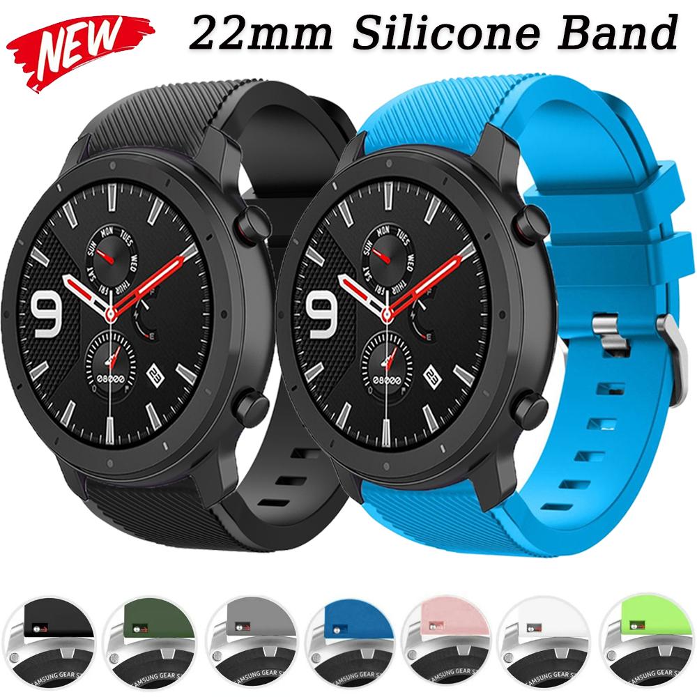 22mm Silicone Band for Amazfit Balance 2 1/GTR 47mm/GTR 4 3pro/Bip 6 5 Sport Wristband Correa for Amazfit Stratos 2 3/Pace Strap
