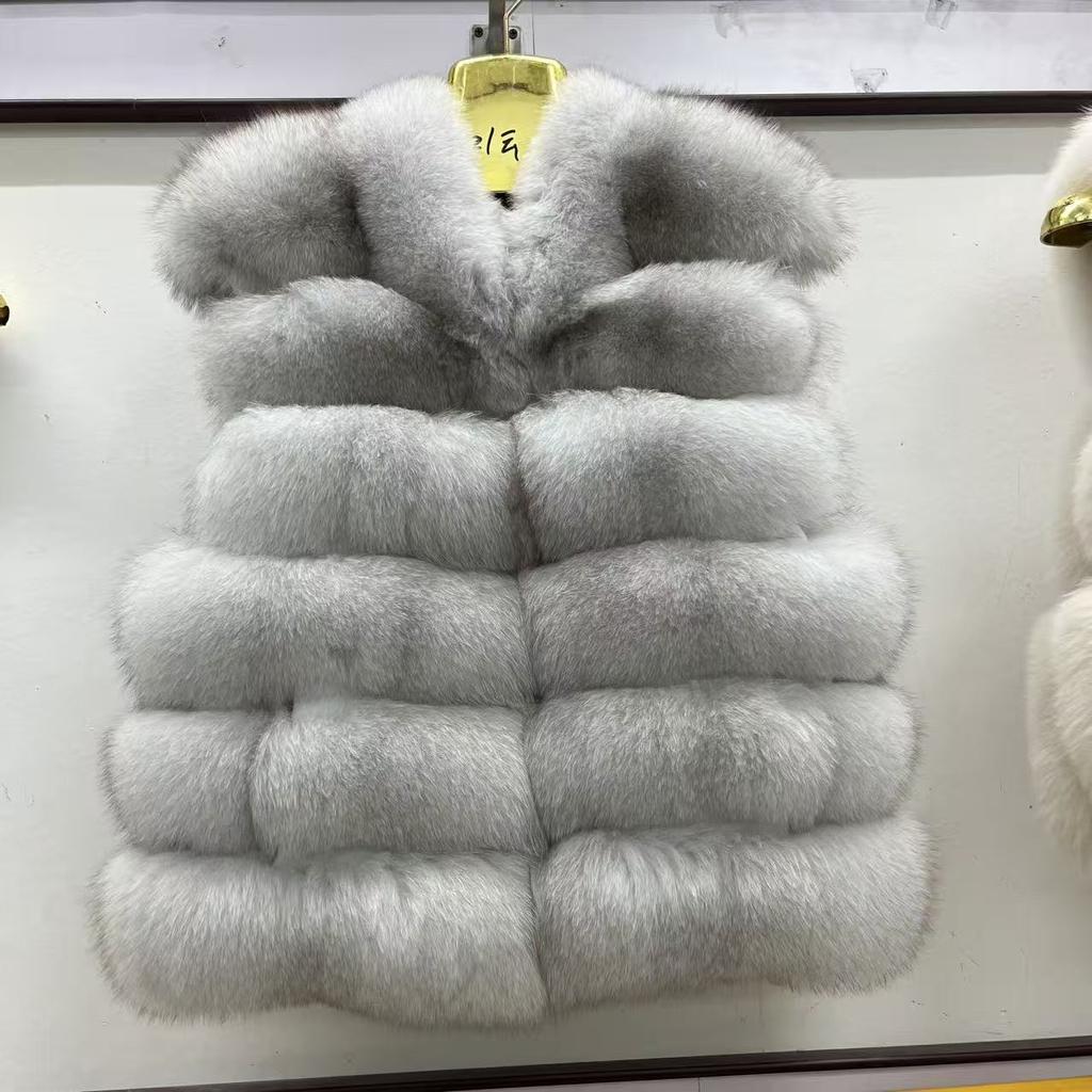 New fox fur vest women's young real fur whole leather light luxury Finnish fur vest