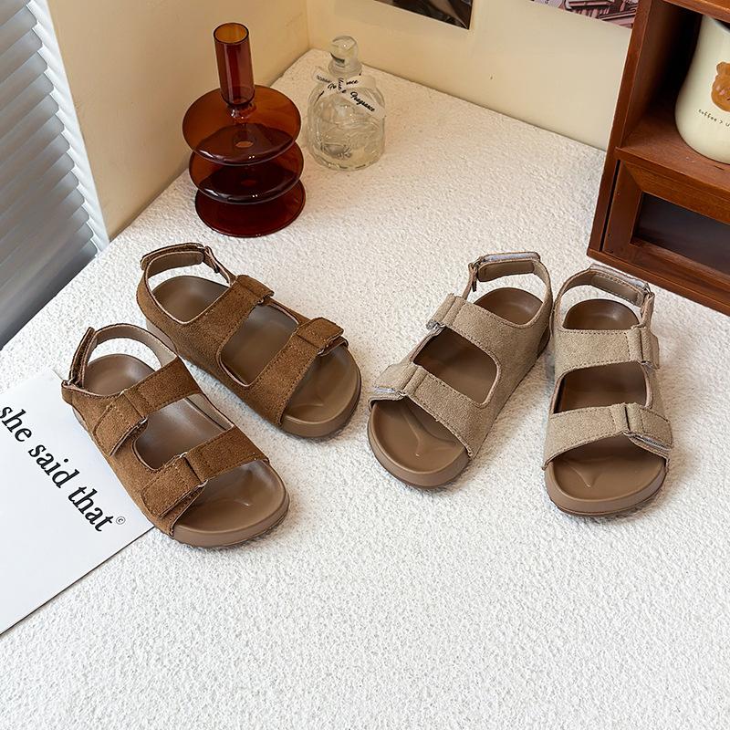 Top Options Retro Suede Leather Sprots Sandals for Children Classic Summer Engand Style Buckle Beach Platform Shoes Child I05308