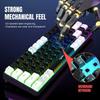HXSJ Gaming Membrane Keyboard, 68 Keys, Detachable Cable, RGB Backlighting, White/Black, ABS Material.