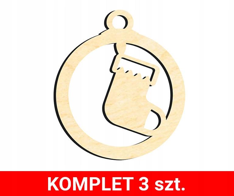 Wooden Christmas tree decorations Z55 3 pcs.