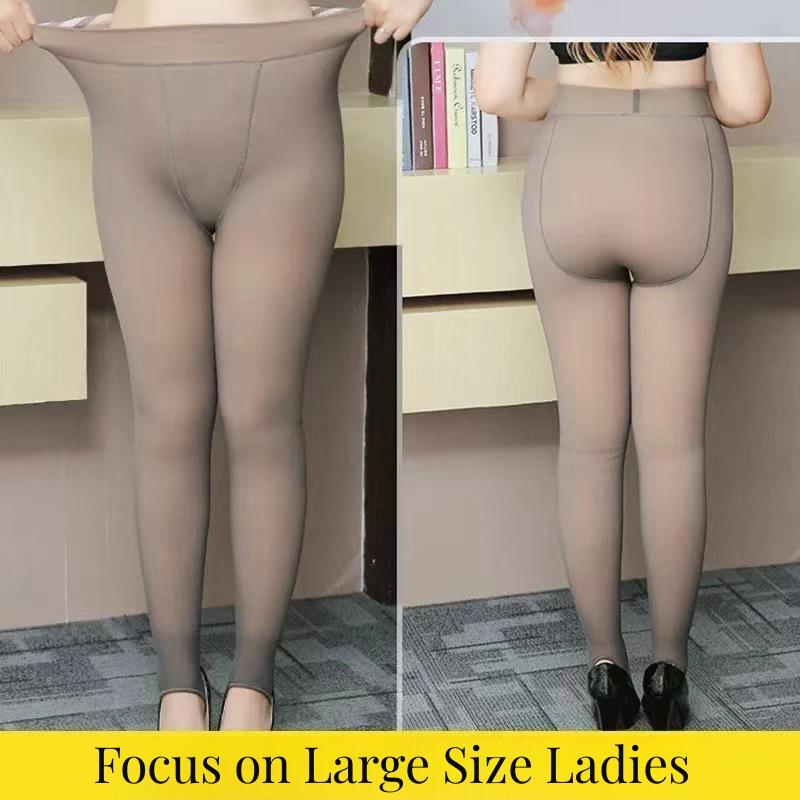 Doiaekv Women Winter Thermal Leggings Women Warm Fleece Tights Sexy High Waist Skin Effect Pantyhose Elastic Thermo Stockings