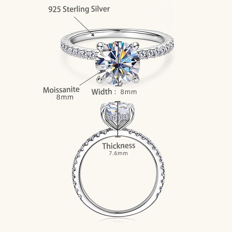 Nabest 2ct D Color Moissanite Engagement Lab Diamond Ring Fine Jewelry 18K Gold Plated   CopperRings GRA Certificate