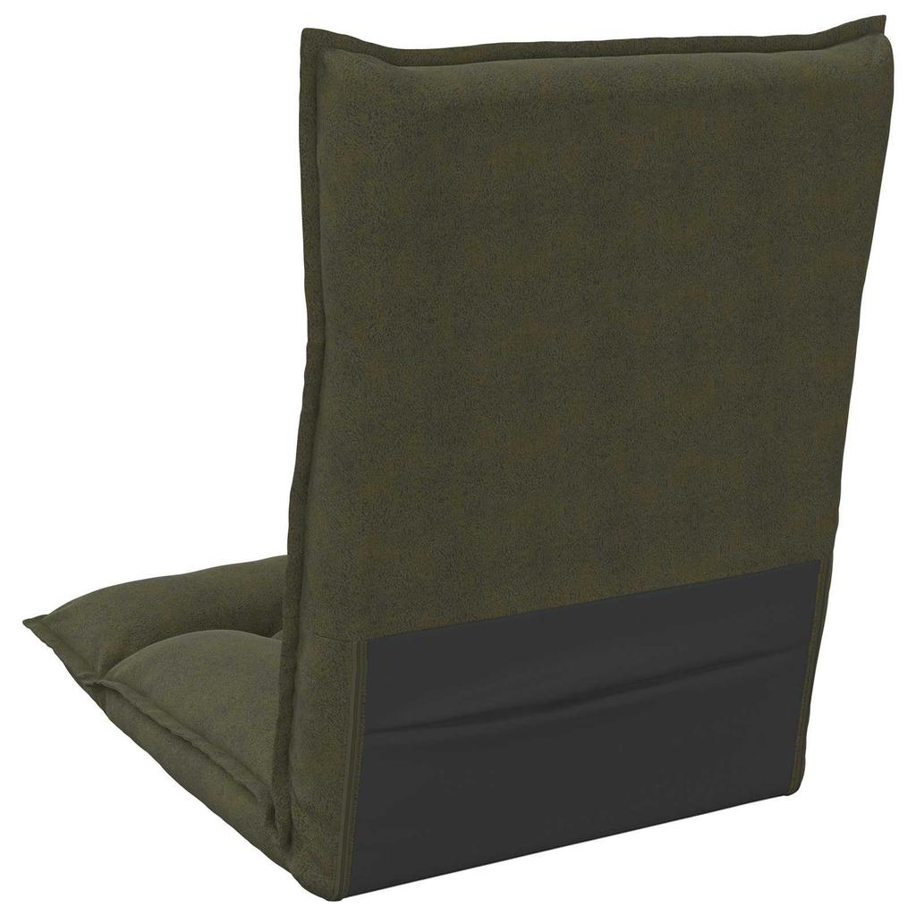 Adjustable Floor Footstool Olive Green Fabric