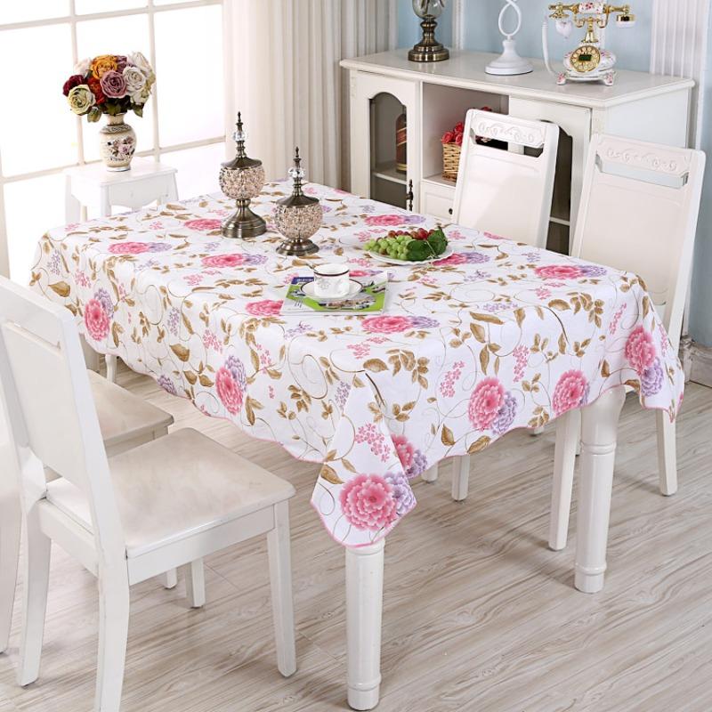 

1 шт. Скатерть с печатью по краю, водонепроницаемая и маслостойкая, прямоугольная, пластиковый коврик для стола, круглые защитные накладки на столешницу, декор для ресторана 90*90cm 1pcs