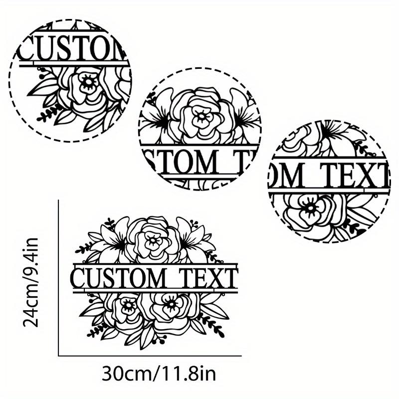 Custom Family Name Sign – Flower Garden Metal Wall Art, Personalized Monogram Plaque for Outdoor Front Entrance Decor & Wall Sculptures