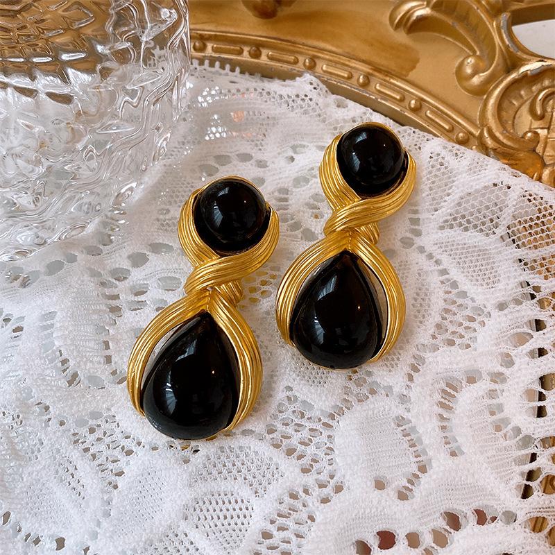 Boucles d'oreilles puces ovales en cristal argenté vieilli:  Luxe Léger et Mode Haut de Gamme