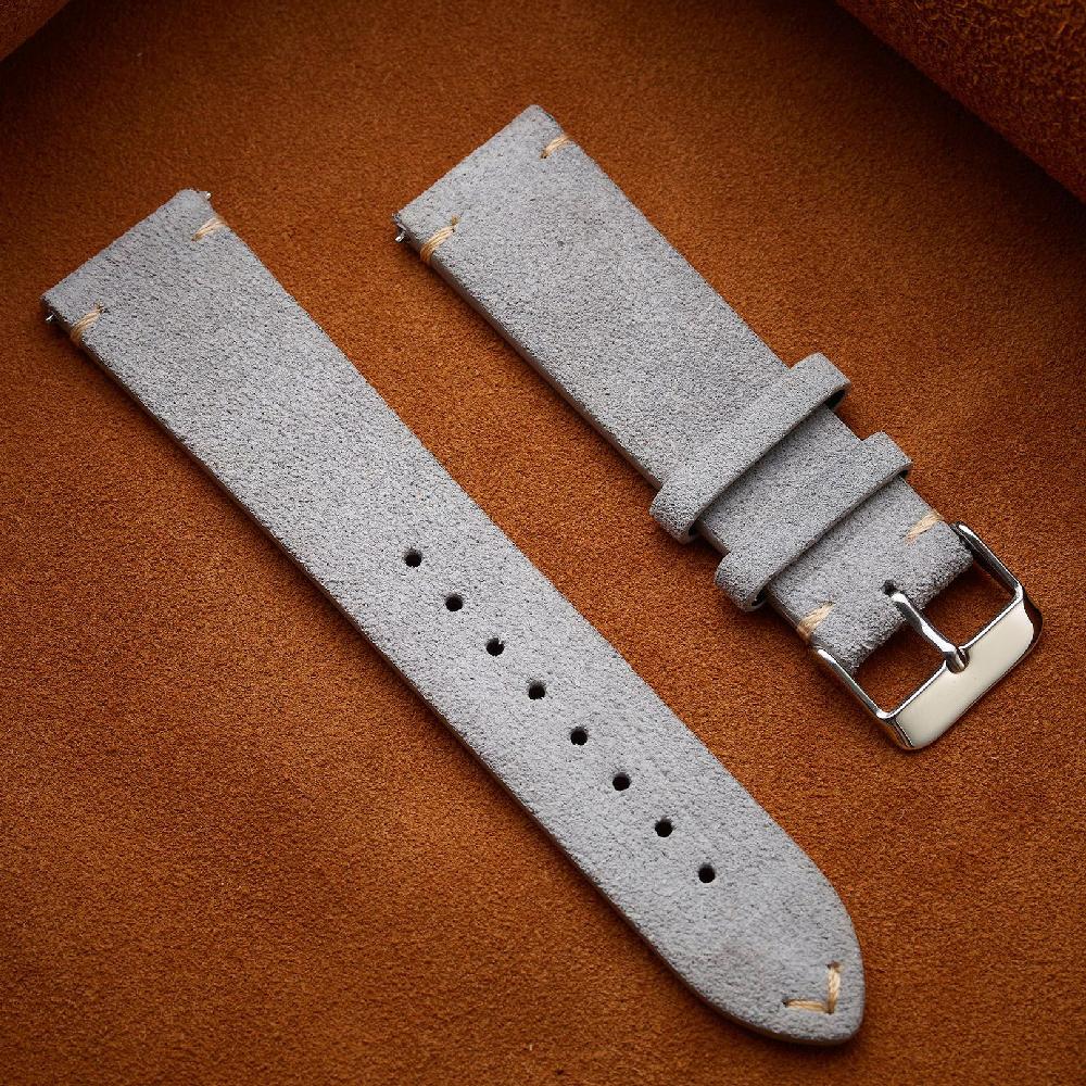 Vintage Wildleder Echtleder Uhrenarmbänder 14mm 16mm 18mm 20mm 22mm Armband Gürtel Schnellverschluss Uhrenarmband für Männer Frauen Armband