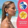 Resin Flower Drop Earrings for Women Men Handmade Bohemian Soft Clay Statement  for Special Occasions