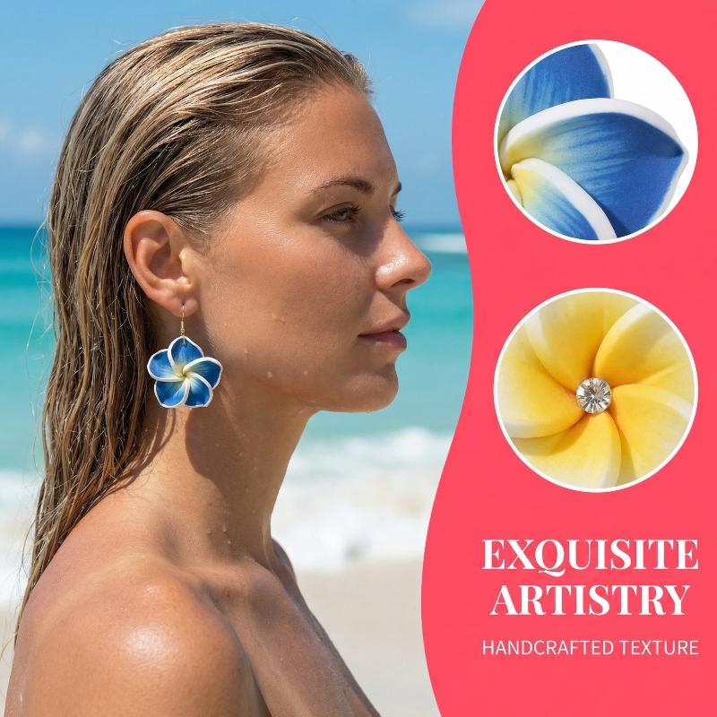 Resin Flower Drop Earrings for Women Men Handmade Bohemian Soft Clay Statement  for Special Occasions