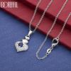925 Sterling Silver Fashion Jewelry Heart-Shaped AAA Zircon Blue Pendant Wedding Necklace