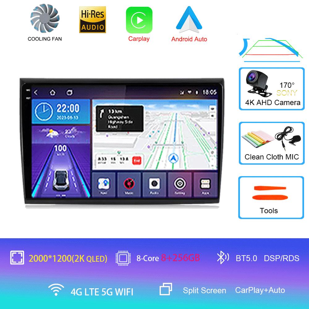 For Fiat Bravo 2007 2008 2009 2010 2011 2012 Car Radio Android 14 Navigation Multimedia Player GPS WiFi+4G DSP BT Carplay Auto