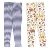 Lilly & Sid Childrens/Kids Animals Stripes Leggings (Pack of 2)