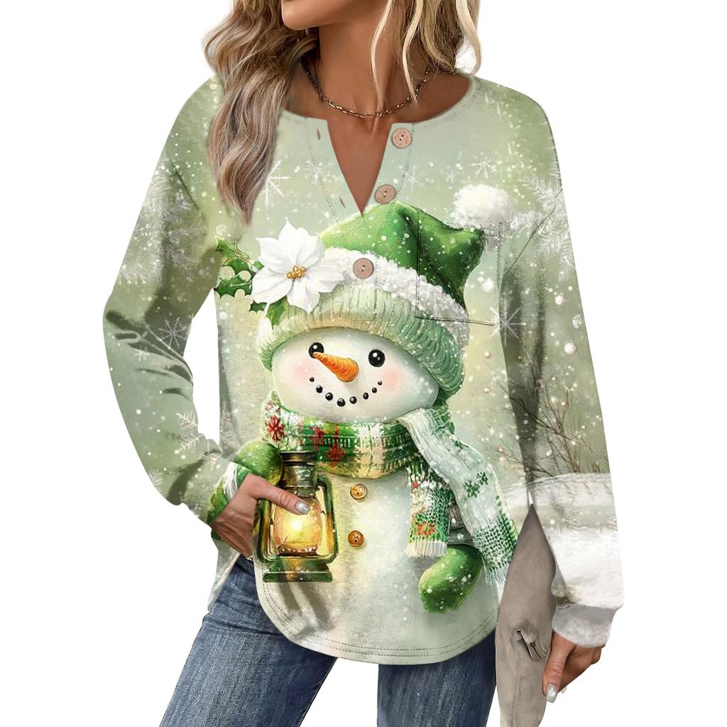 Women's Retro Printed Fashionable Long-sleeved Top