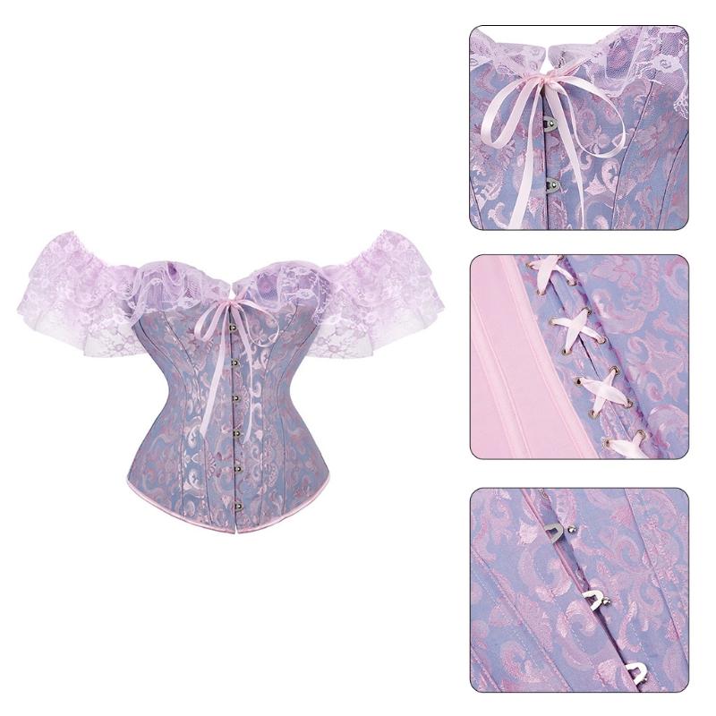 Women's Gothc Sexy Lingerie with Adjustable Belt Elegant Top Bustier Lace Corset Fashion Lace Bustier