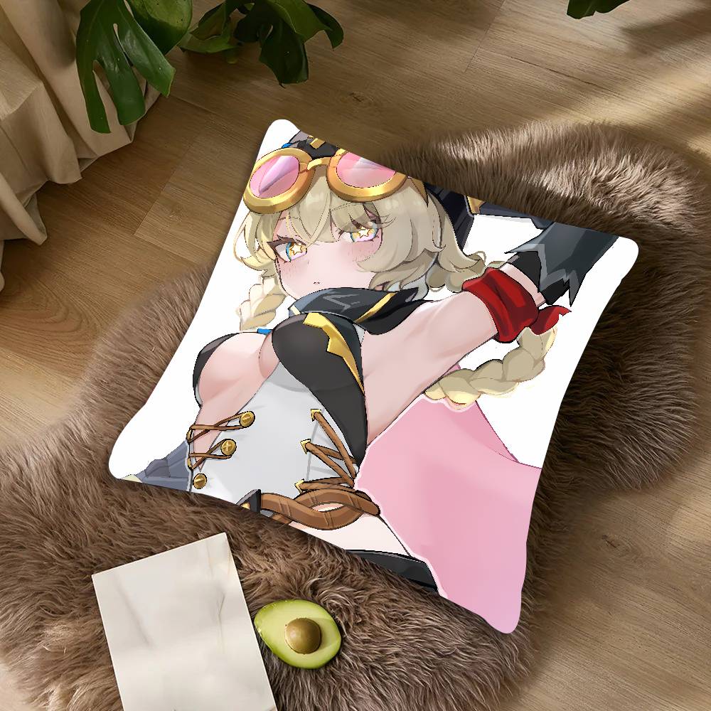 Cute Funny Girl Hot Jahoda Genshin Impact Cushion Cover Decor Throw Pillow Covers For Couch Camping Pillow Cover Decorations