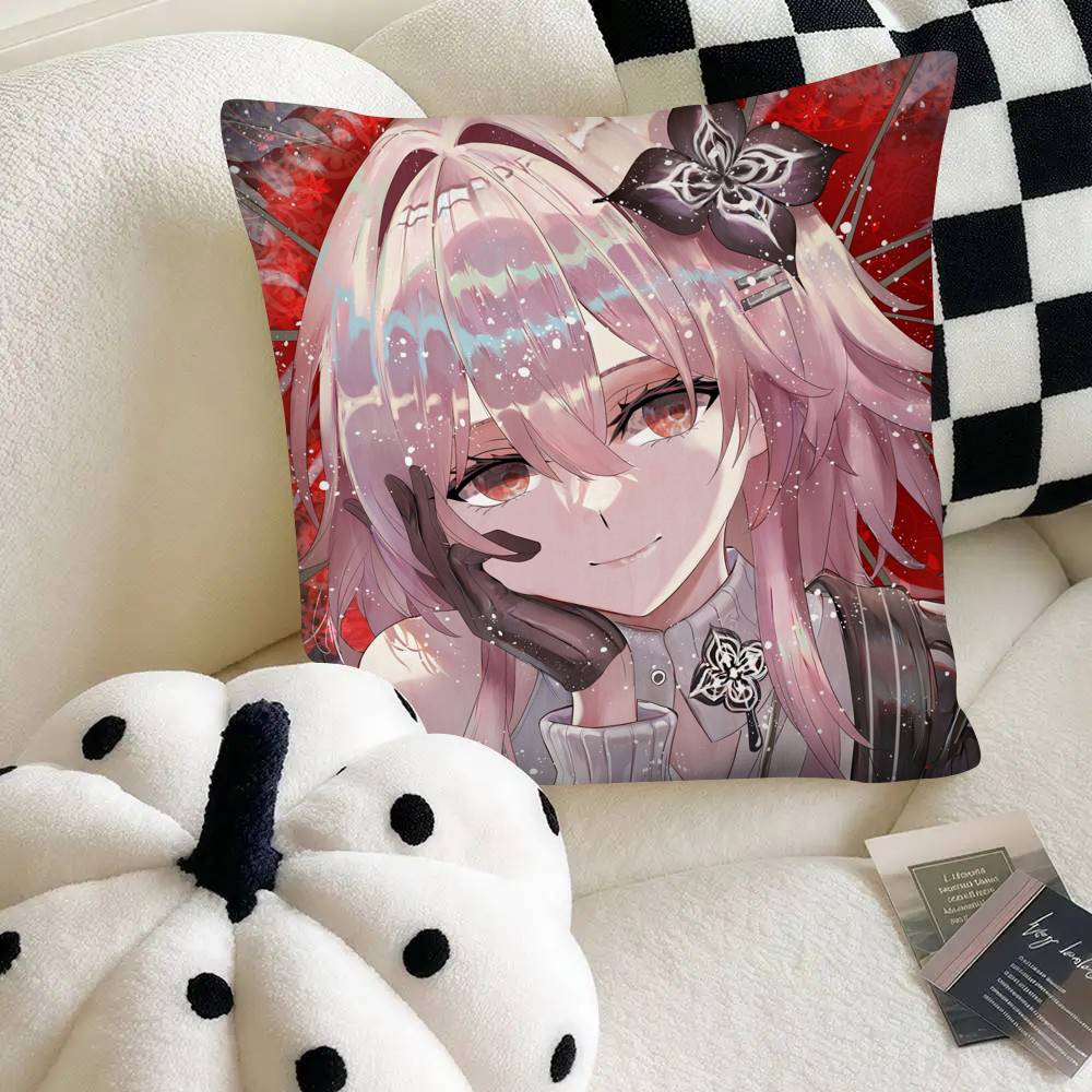 Evernight Niedliches Mädchen Honkai Star Rail Kissenbezug Quadratisches Kissen Schlafzimmer Sofa Freizeit Komfort Kissen Auto Heimdekoration