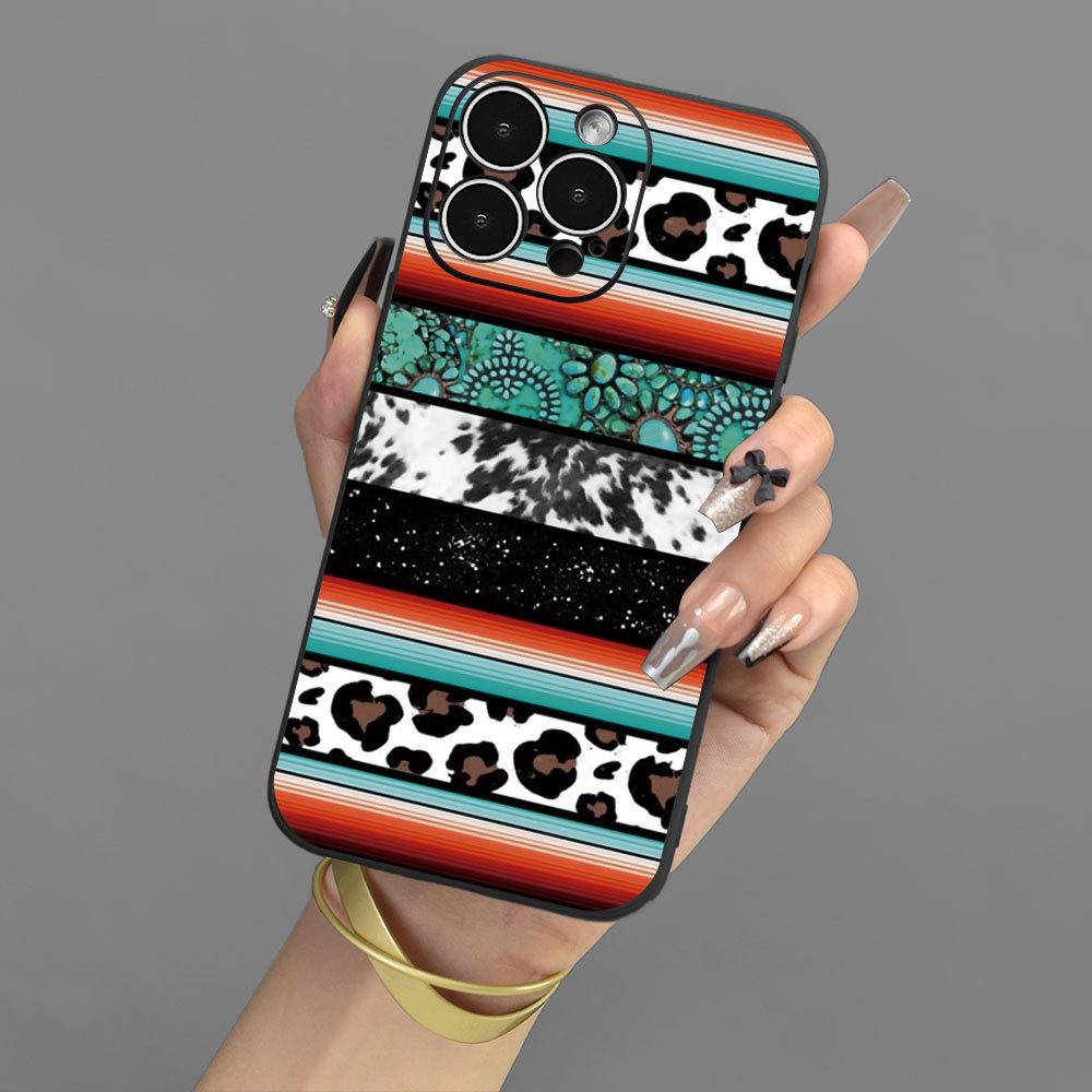 

Leopard Stripe iPhone 15 Case with Full Coverage Lens Protection iPhone XR чёрный