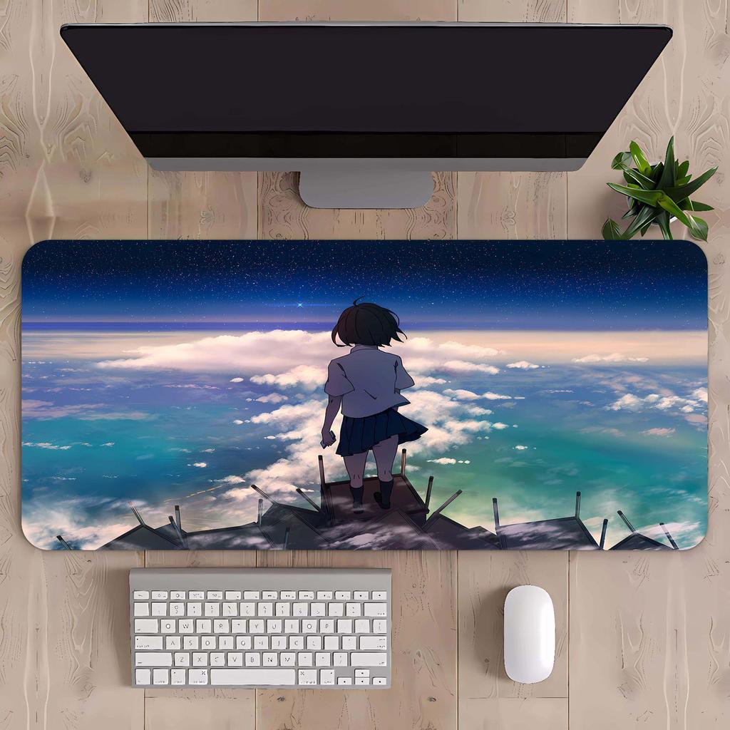 Extra Large Mountain Landscape Mouse Pad with Thickened Lock Edge for Office Desks