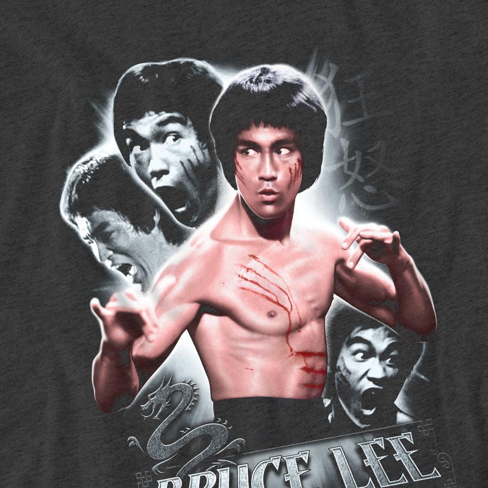 Bruce Lee Unisex Adult Inner Fury Heather T-Shirt