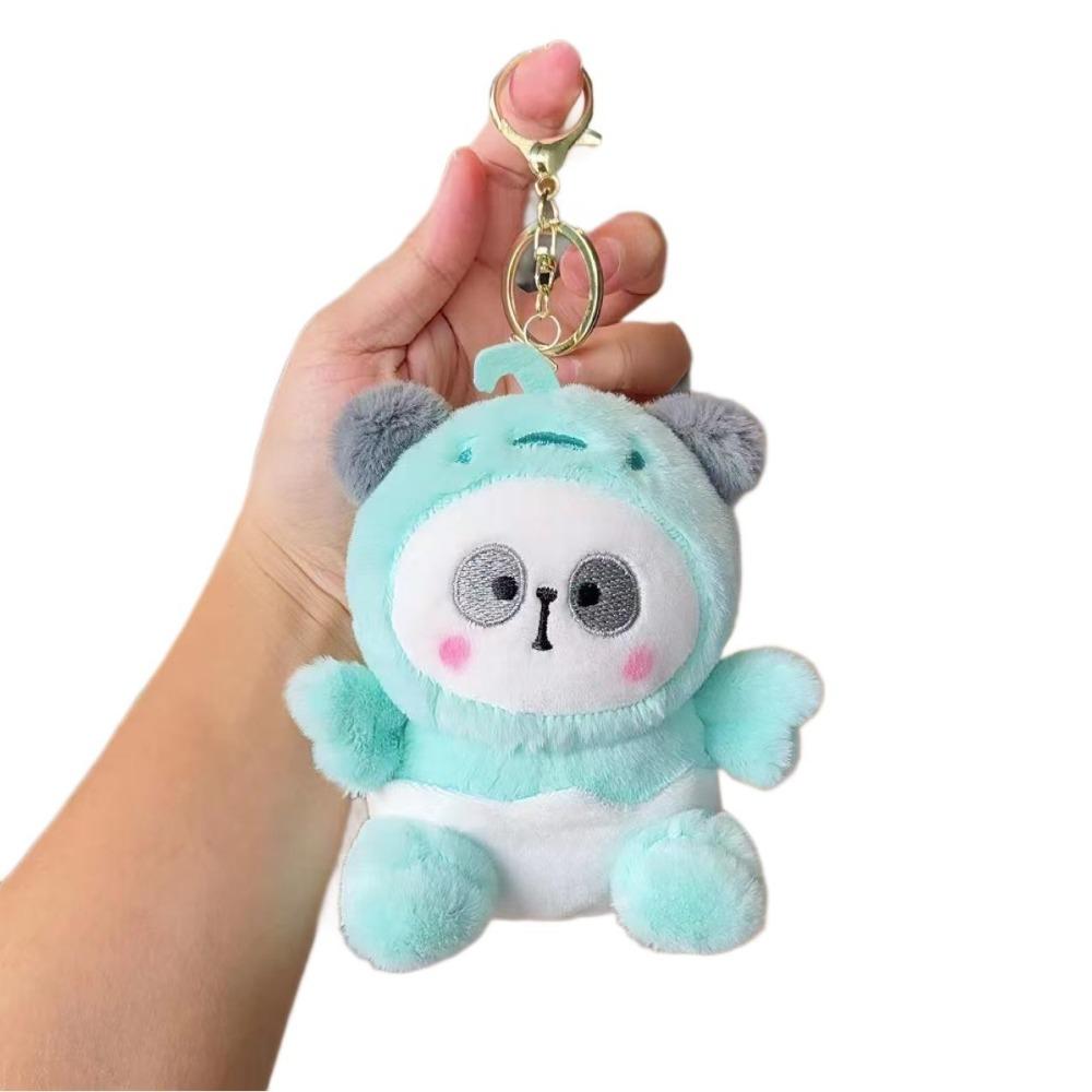 

Detachable Pants Panda Stuffed Dolls 12cm Cartoon Keychain Panda Plush Pendant Birthday Gift зелений