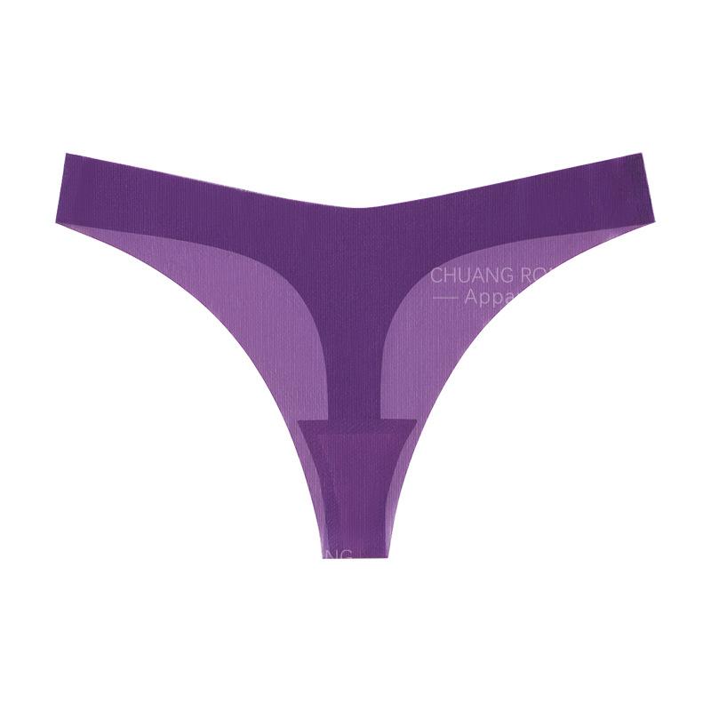 Thin Sexy T-pants Low-rise Sports European and American Seamless Ice Silk Transparent Yoga One-piece Mask Underwear Women