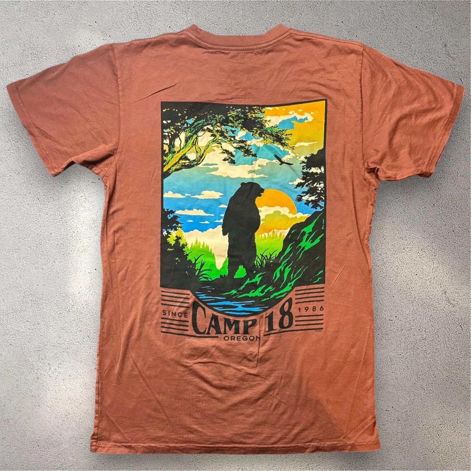 The Duck Company Camp 18 Oregon Bear Graphic T- Shirt Mens Medium Brown New XL