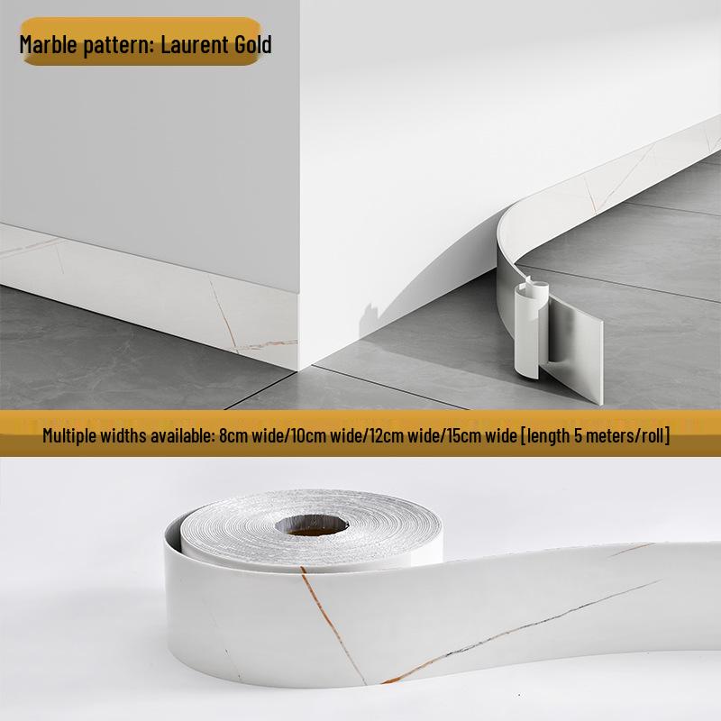 10cm X 5m Self-Adhesive Wall Sticker Roll: Tile Skirting Board & Corner Decoration