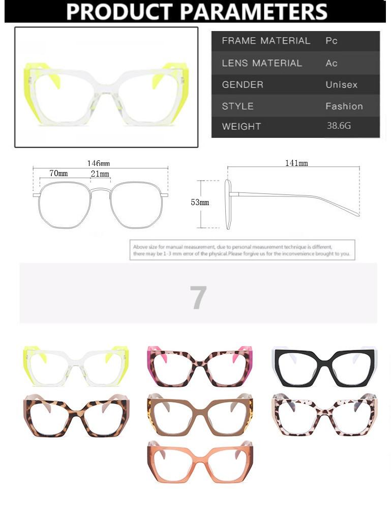 Fashion Luxury Brand Oversized Square Glasses Frame For Women Retro Colorful Cat Eye Sun Glasses Hot Quality Shades Eyeglass