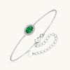 Silvere Glam A New Oval Emerald Bracelet From Europe And America, A Retro Feminine Jewelry S925 Sterling Silver Chain