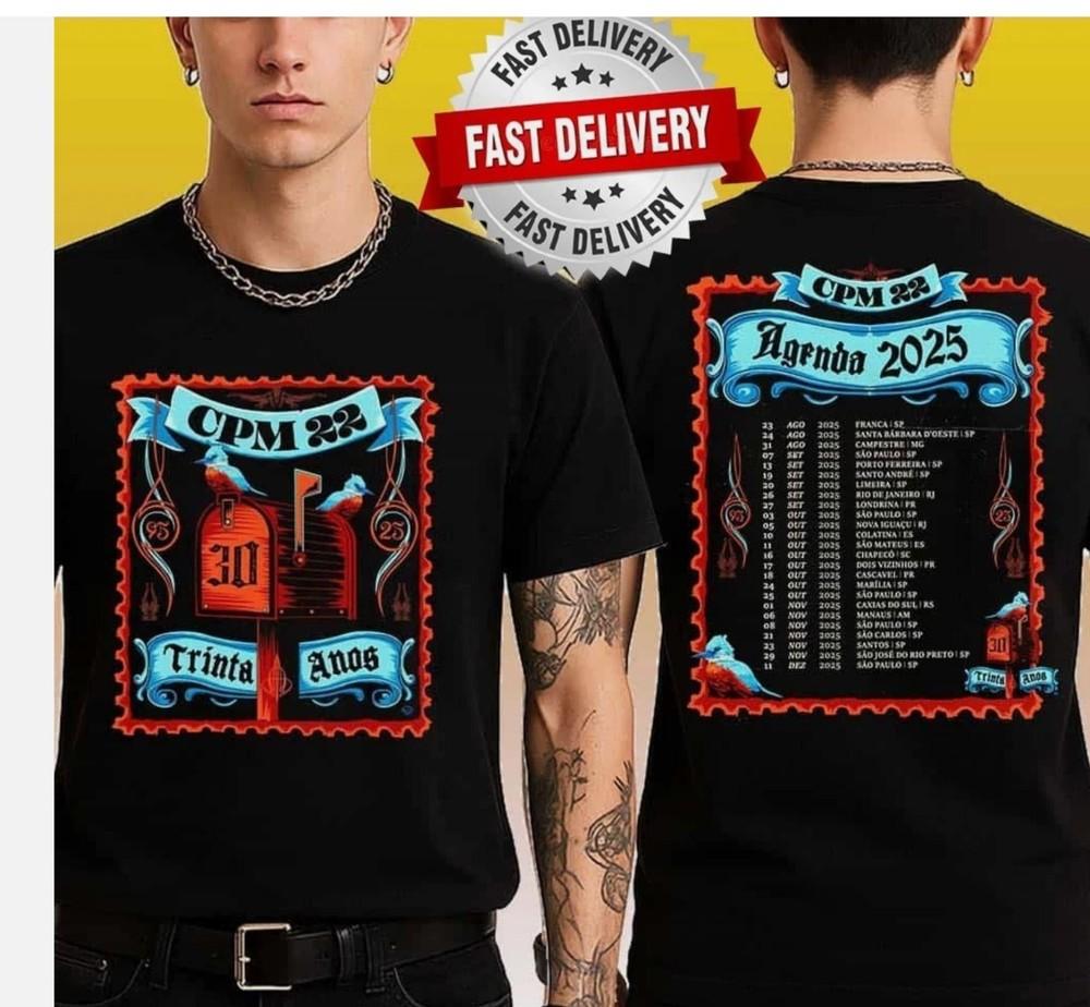 CPM 22 Band Agenda 2025 Dates List Kicks Off In Franca SP Double Sided T-Shirt Unisex T-Shirt
