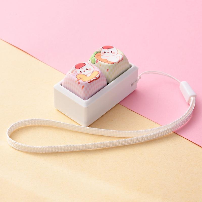 Cute Cartoon Fidget Keycap Keychains Adorable Animal Patterns For Bag Decor Office Stress Relief