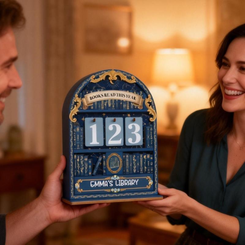 Books Read This Year Counter Fantasy Book Trackers Sign for Home Library Decors Bookworm Gift for Women Teachers