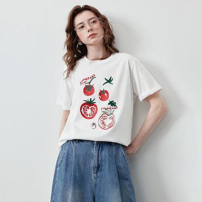 Fashionable Loose and Luxurious Printed Casual Top for Daily Wear Summer Womens Tshirt Trendy Mens Shortsleeved Shirt