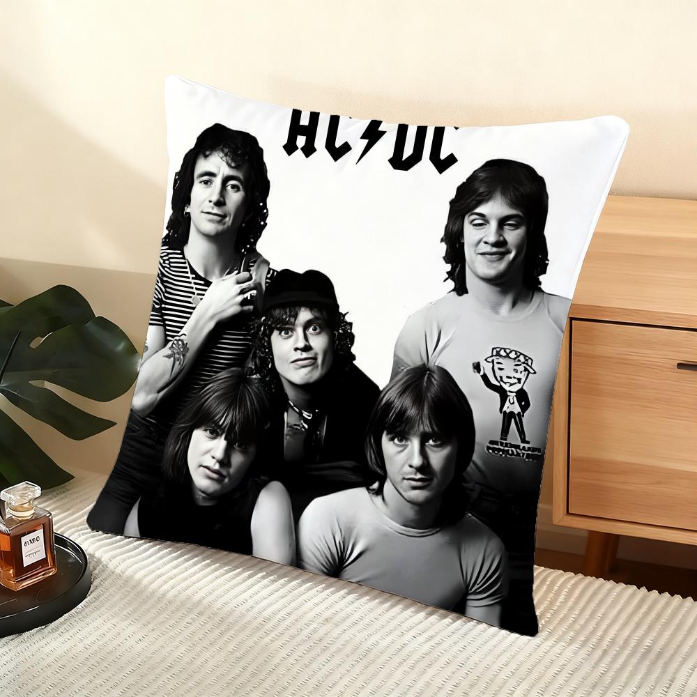 Kuddfodral Silkeslen Kort Plysch Hemmasoffa Kuddfodral - Dold Dragkedja Heminredning A-A-ACDC Rockband