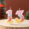 Glitter Unicorn Number Candles 0-9 for Kids' Birthday Cakes
