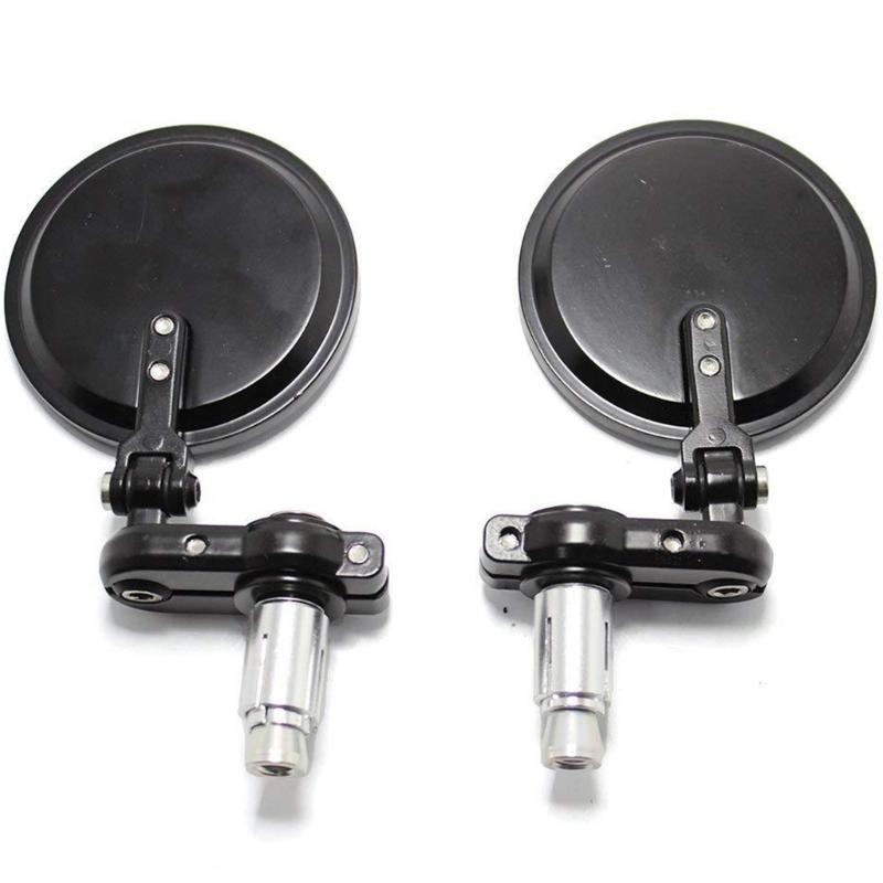 Easy Install Foldable Round Side Mirrors Retro Round Mirrors Adjustable Rearview Mirror Pair for Various Motorcycles