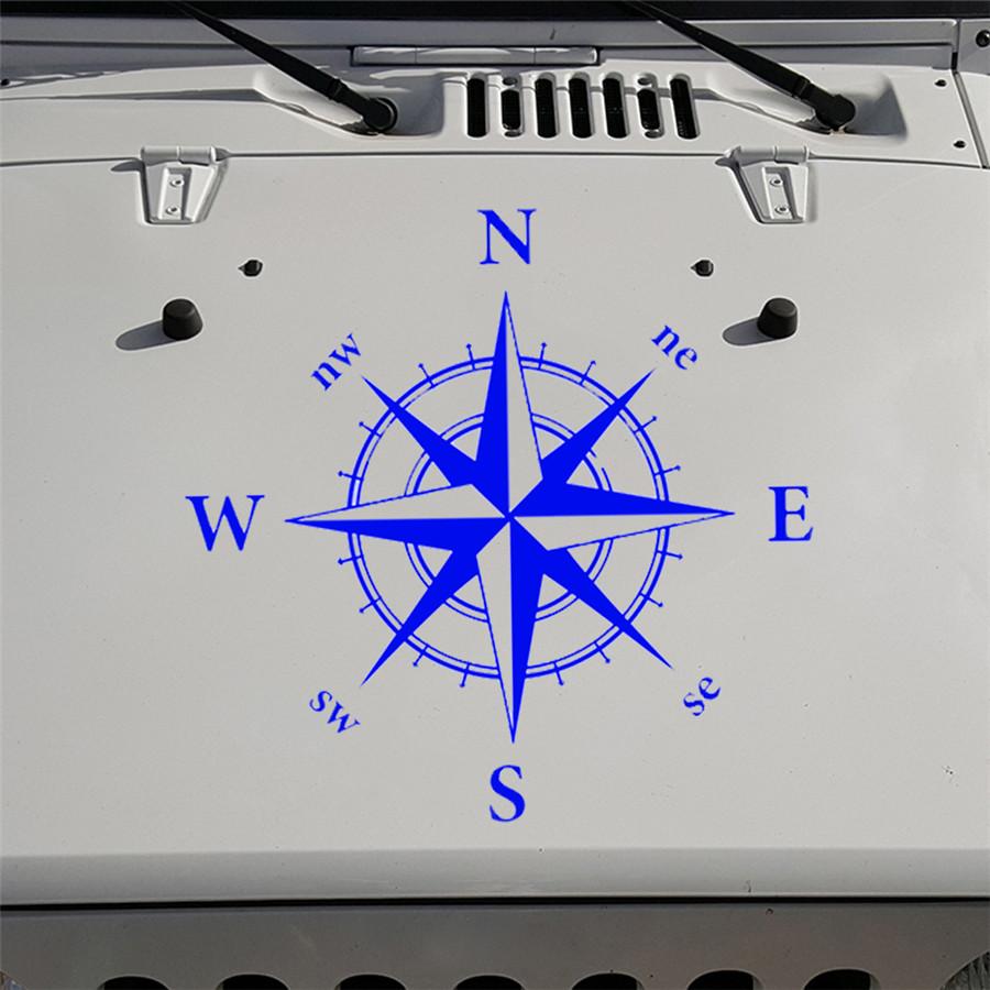 High Quality 1Pc Black Compass Totem Car Auto Vinyl Bonnet Decal Sticker 50x50cm