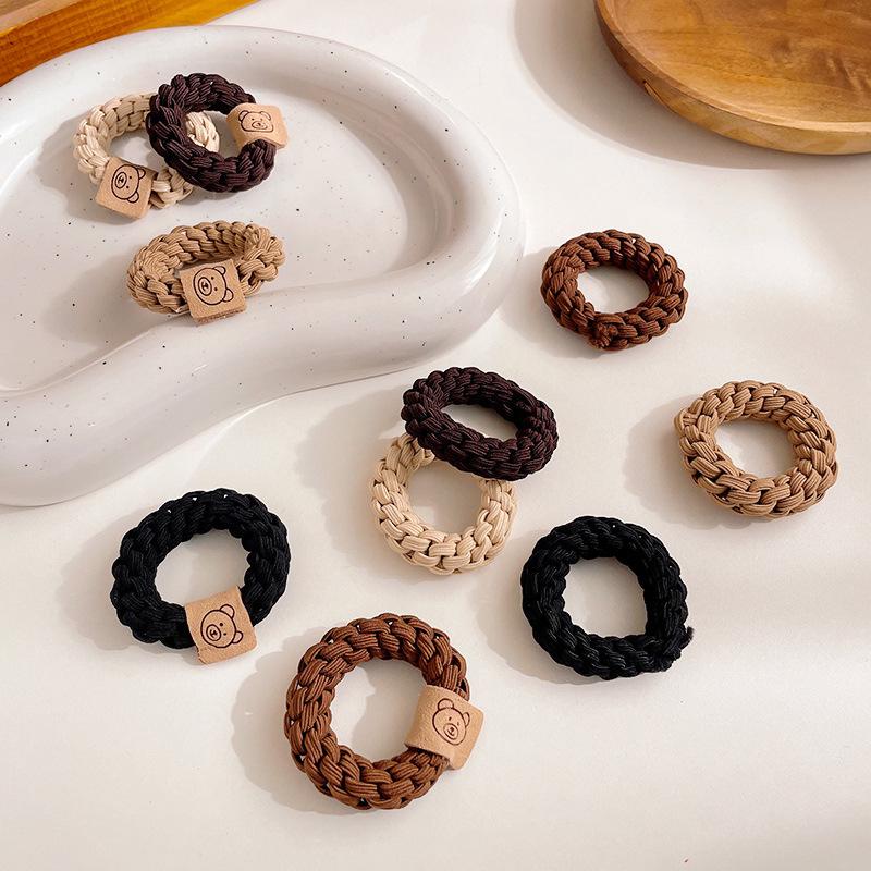 Korean Style Bear Elastic Thick Rubber Hair Tie for High Ponytails