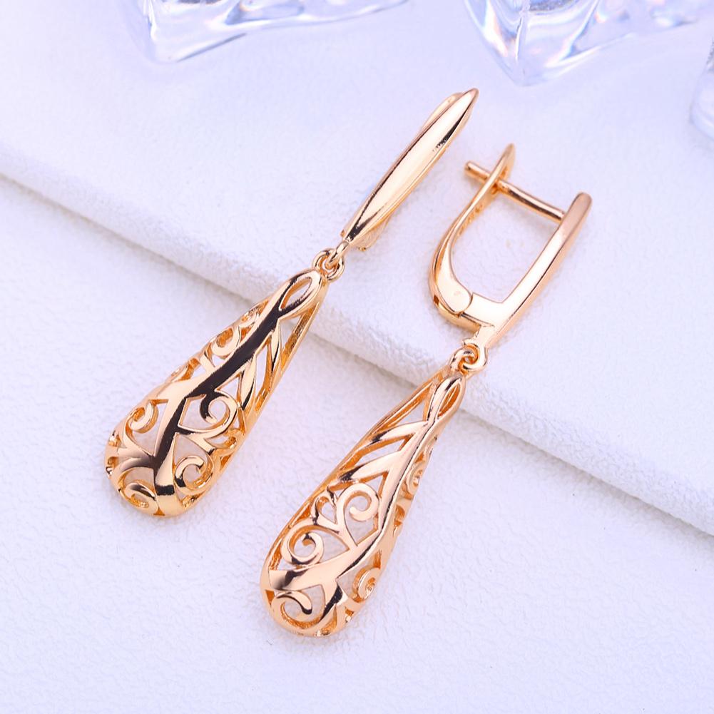LSOOYH Clip Earrings Rose Gold Color Fashion Earring For Women Square Drop Earrings Jewelry