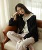 ENNITTUDE Wool Blend Hooded Layered Cardigan