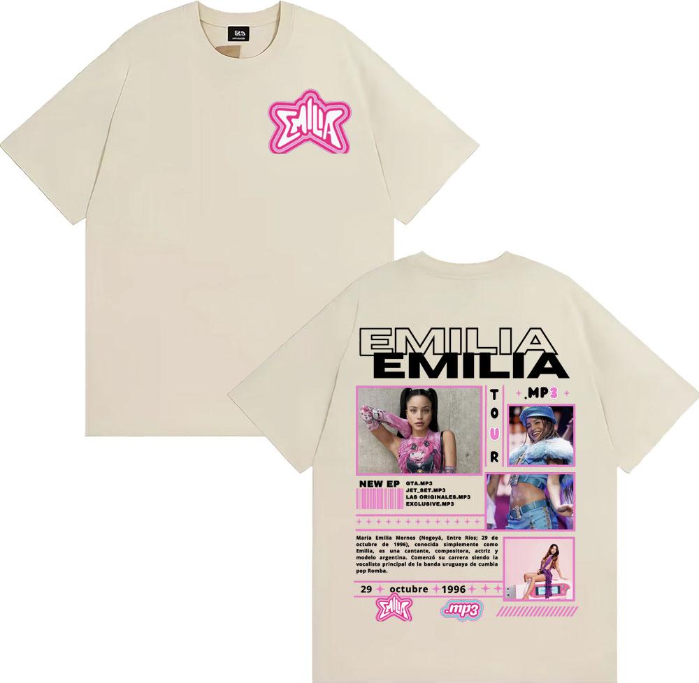Singer Emilia Mernes MP3 Tour 2025 Graphic T Shirt Men Women Fashion Aesthetic High Street T-shirts Casual O-Neck Cotton T-shirt