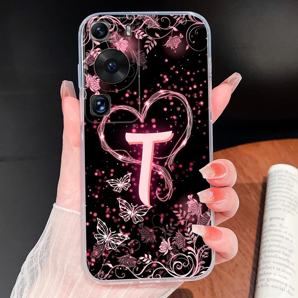 Phone Case For Huawei P60 P50 Pro P50E Lovely Letters Lightweight Soft TPU Transparent Silicone Shell For Huawei P 60 P 50 Cover