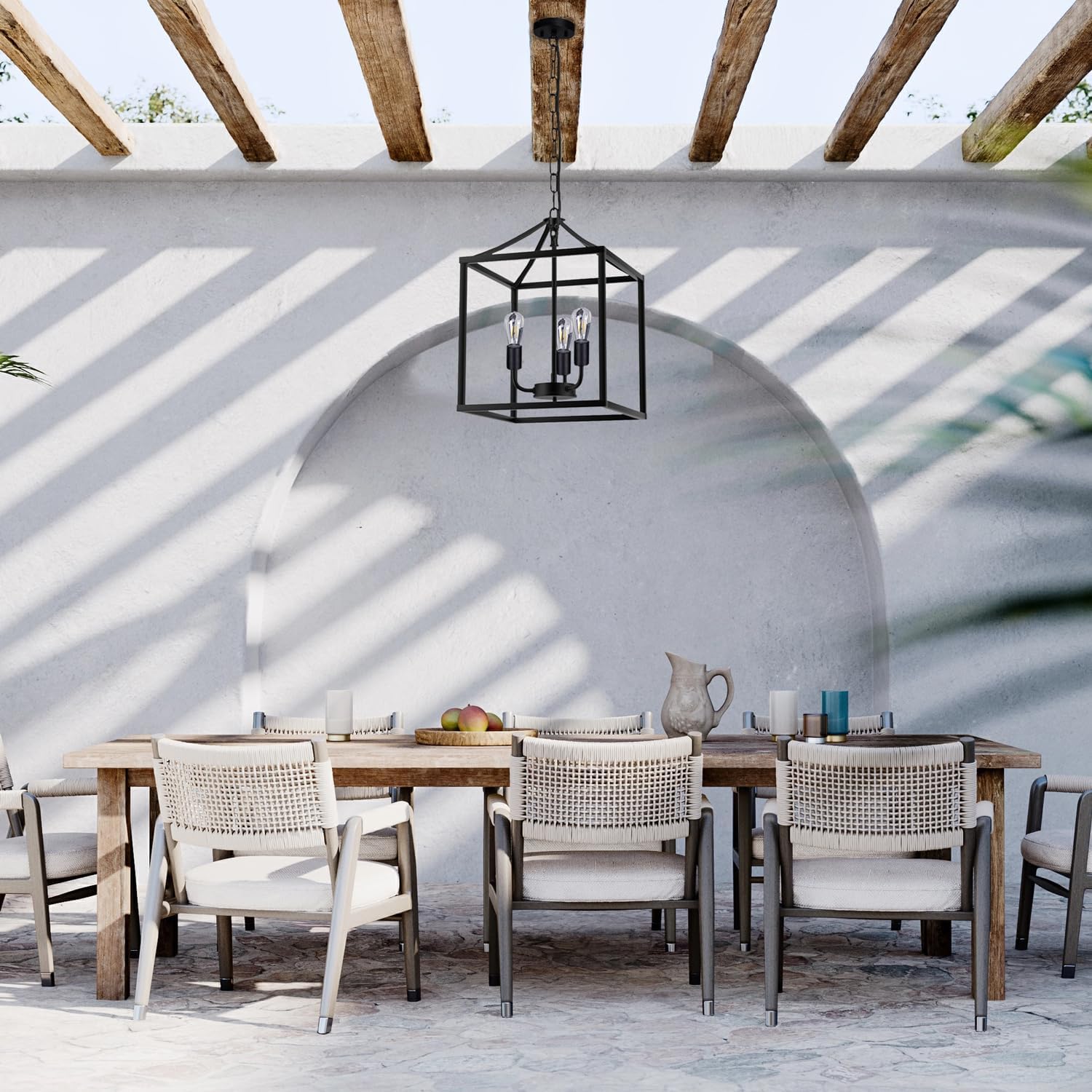 

Solar Chandelier Outdoor Gazebo Lights Waterproof Pendant for Pergola, Farmhouse Shed Solar Powered Dimmable with Remote Control United States