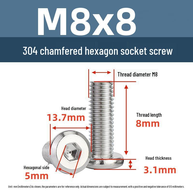 Yigu 304 Stainless Steel M2-M12 Countersunk Flat Head Hex Screw for Furniture & Cabinets