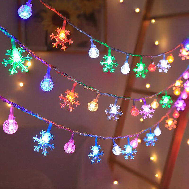 Solar Snowflake & Crystal Ball LED Decorative String Lights